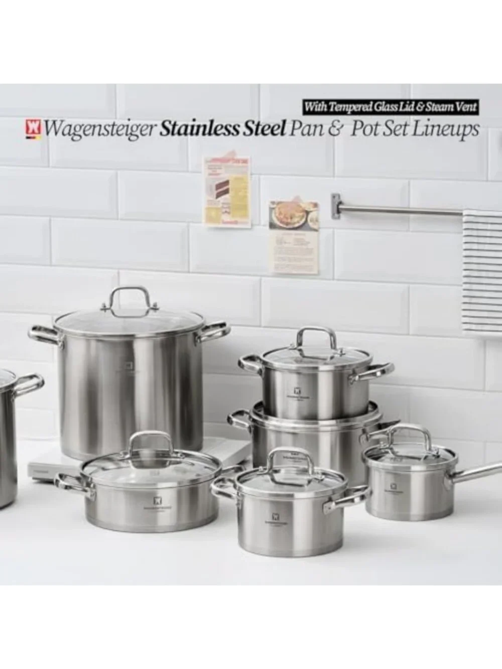 4.3 Quart Stainless Steel Casserole Pot with Glass Lid & Ergonomic Handles